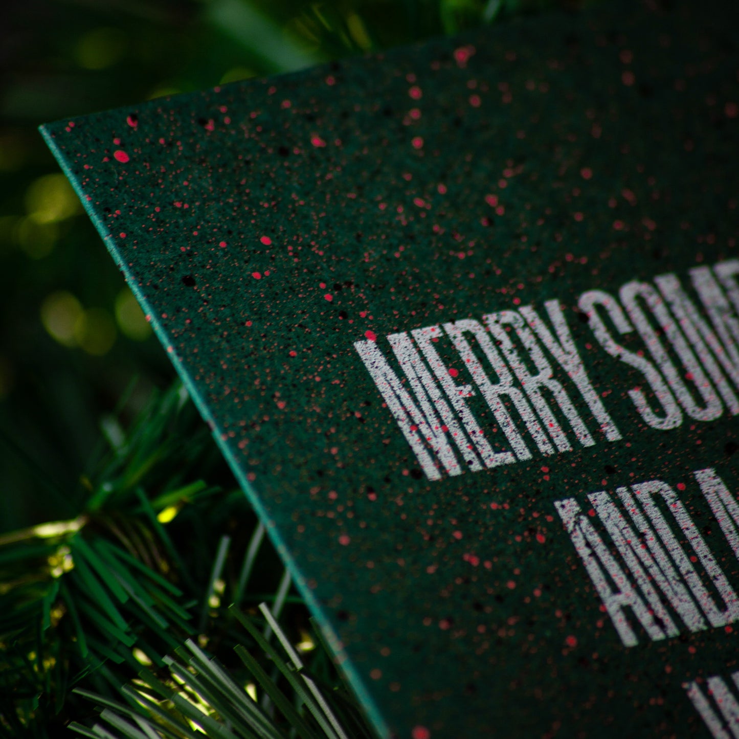 Screenprinted Christmas Cards | Merry Something - GREEN