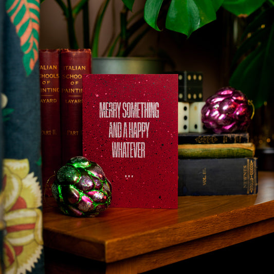 Screenprinted Christmas Cards | Merry Something - RED