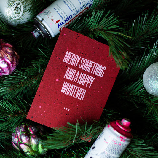Screenprinted Christmas Cards | Merry Something - RED