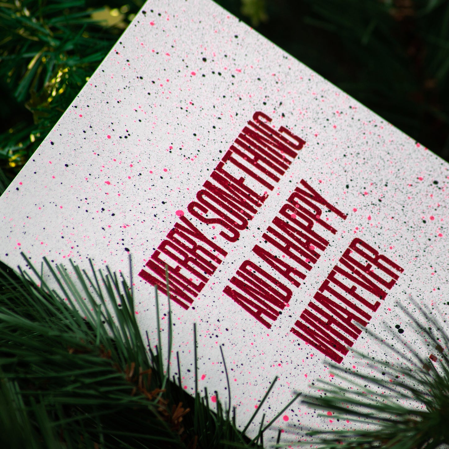 Screenprinted Christmas Cards | Merry Something - WHITE